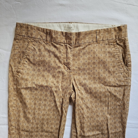 J. Crew City Fit Stretch Abstract Pattern Office Chino Slim Fit Trousers Size 6 - Picture 2 of 6